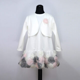 Svečana bijela haljina u kompletu s bolerom dugih rukava 1804250