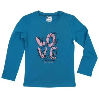 Dječja majica dugih rukava - Plava "Awesome Vibe" Slatka i moderna majica za djevojčice s motivacijskom porukom i šarmantnim ilustracijama. Savršena za djevojčice koje vole pozitivan stav i igljiv dizajn.