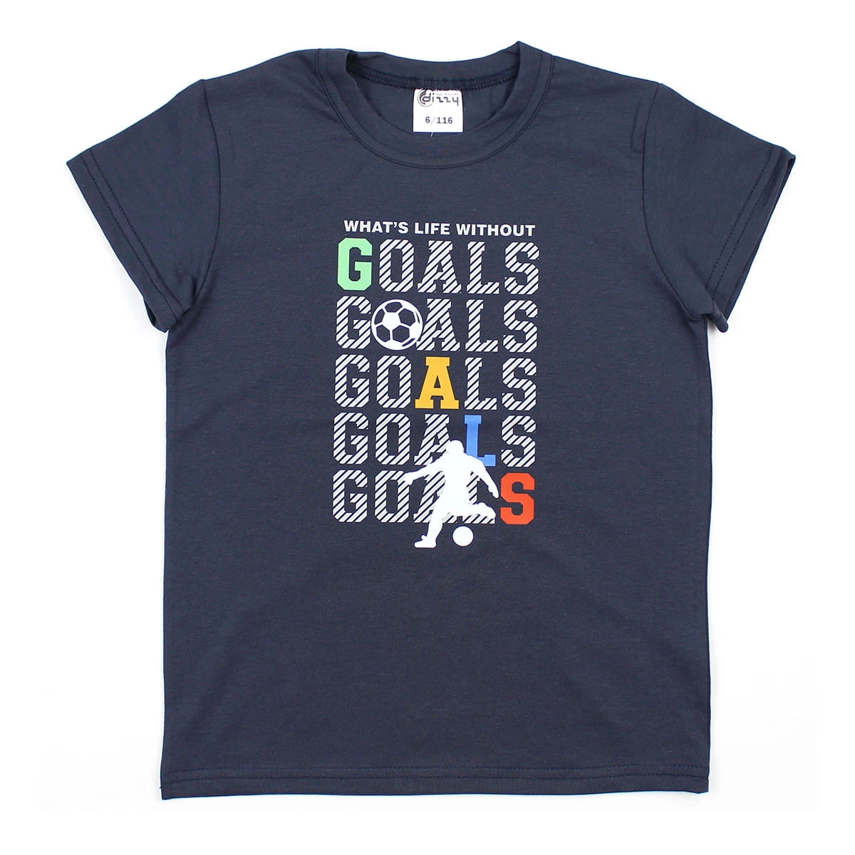 1105042PL Majica za dječake "Igraj se sa mnom" Plava 1105042PL Udoban pamučni T-shirt s modernim printom inspiriranim sportom. Savršen za djecu koja vole sport i dinamičan stil.